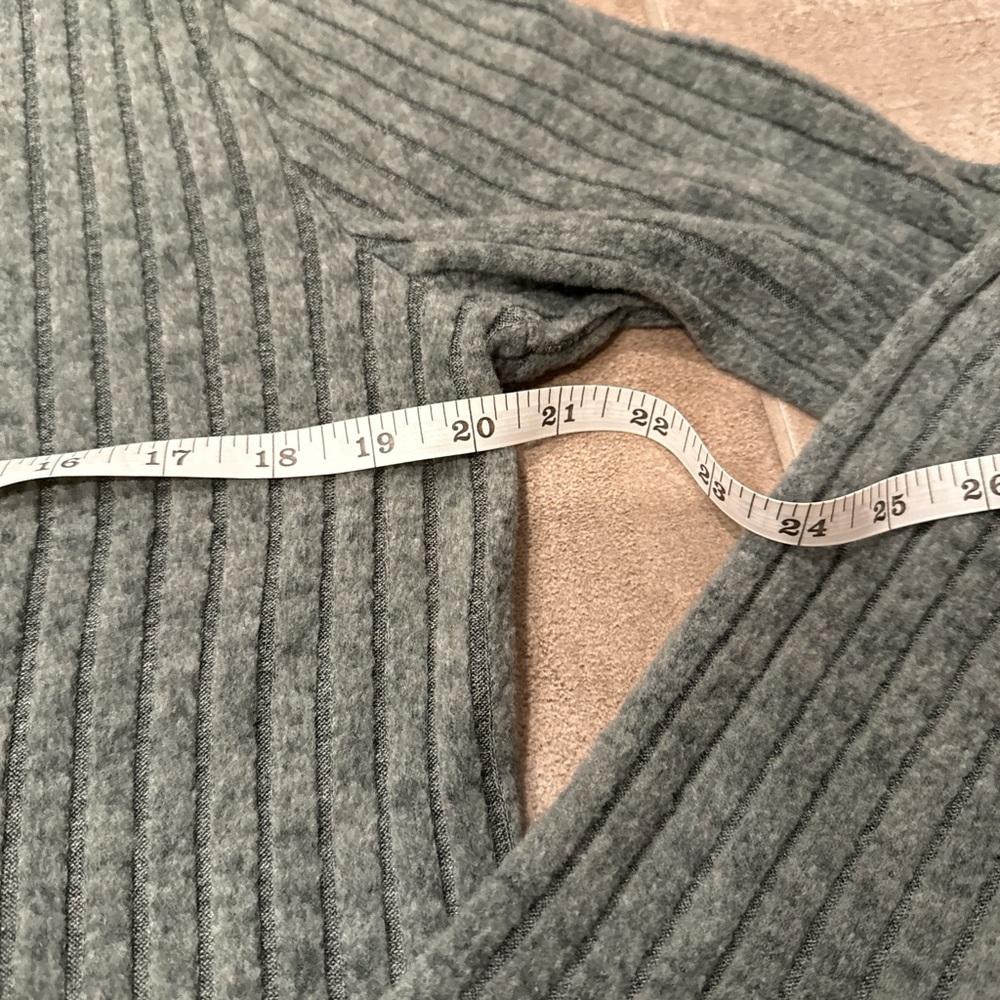 Dark Green Ribbed Long Sleeve Top - Picture 3 of 5